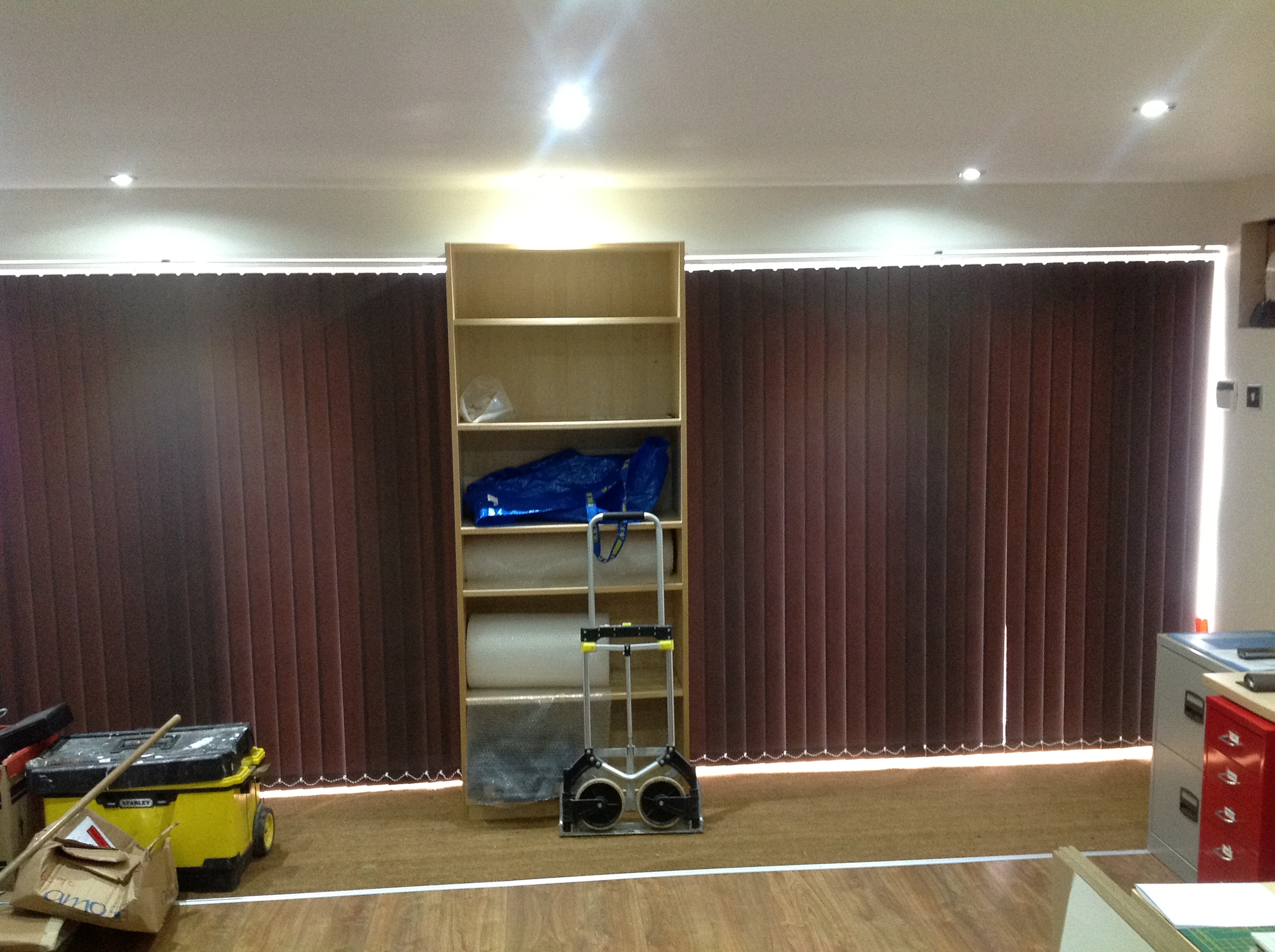 Hone Office in converted garage in Church Langley, Harlow  - Vertical blinds -  Carolina Blinds