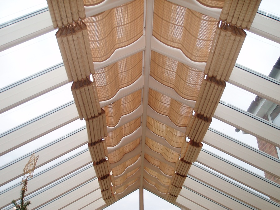 Wood weave roof blinds fitted in Bengeo Hertford  - Conservatory roof blinds -  Carolina Blinds
