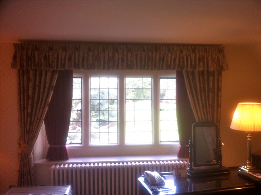 Valance, dress curtains, tie backs and black out main curtains in Marriott Hanbury Manor Hotel Ware  - Soft furnishings -  Carolina Blinds